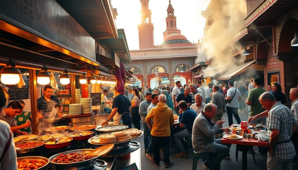moroccan street food in djemaa el-fna square moroccan street food in djemaa el-fna square